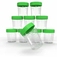 Horn Medical Urin-Flasche Horn Medical Urinbecher mit Schraubverschluss 125ml 10 Stück (Becher für (Harn) Proben u.a., 10 St., auslaufsicher dank dichtem Schraubdeckel), unsteril, standfest aus stabilem Polypropylen