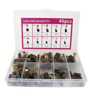 40pcs Carbon Brushes Brush Repairing Part for General Electric Motor for Electric Motors Graphite Brush 10 Different Typ