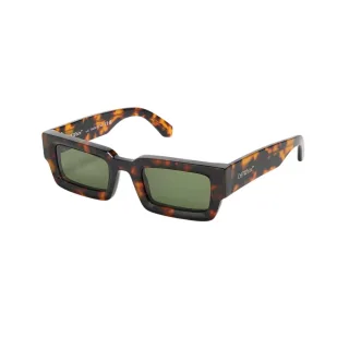 Off White - "Lecce" Rechteck-Sonnenbrille (Braun/Grün)