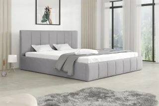 Polsterbett Doppelbett DETROIT Komplettset 120x200cm Stoff Freya Silbergrau