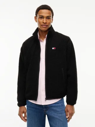 Tommy Jeans (PVH Group) - TJM RLX BADGE ZIP-THRU TEDDY EXT Black - Gr. - L