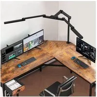 Rosnek LED Tischleuchte 24W, 105 cm, transformierbar, ultrahell, für Architekten Büro Heim, 3000K, 3500K, 4000K, 5000K, 6500K, 5 Farbtemperaturen, mit Klemme Klemmlamp