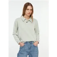 comma Sweatshirt Sweatshirt Softes Sweatshirt mit Polokragen