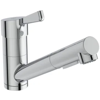 Ideal Standard Küchenarmatur Ceralife Ausladung 221mm mit heraus.2F-Brause Chrom, BE245AA BE245AA