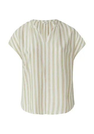 s.Oliver - Bluse braun|weiß - Gr. - 54