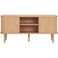 House Nordic Lowboard 2 Lammelen-Türen, 2 Fächer, eichefarbig - 113x51,5x40 (BxHxT)
