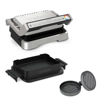 Tefal Kontaktgrill "GC774HP OptiGrill 4in1" 2100 W inkl. Backschale, aufklappbar. Gratis: Hamburger Presse