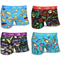 Socked Boxershorts bunte Unterhosen (4-St) bunte, lustige, farbige Retroshorts