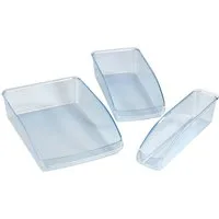 WENKO Aufbewahrungssystem Kühlschrank-Organizer, Kunststoff, (Set, 3-tlg), zum Sortieren von Lebensmittelvorräten, Obst und Gemüse, 3 Größen