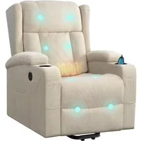Woltu Massagesessel, elektrisch verstellbar, mit Liegefunktion Aufstehhilfe, Frottee
