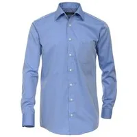 CASAMODA Businesshemd Herren Hemd extra langer Arm 72cm Langarm Hemd uni regular fit, blau HL29, 43