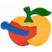 GICO Steckpuzzle Tier Holzpuzzle Apfel & Wurm für Kinder - 3934, Puzzleteile