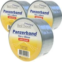 BENSON Klebeband 1- 24 Panzerband Panzertape Gaffa Tape Gewebeband (3-St) Klebeband, Packband, Silber