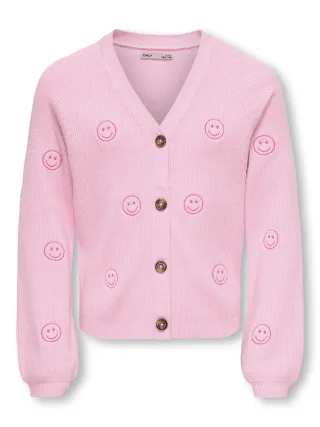 KIDS ONLY - KOGDANA LIFE LS SMILEY VNECK CARDI KNT Sweet Lilac - Gr. - 164
