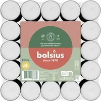 Bolsius Teelicht Bolsius Teelichte 100er Flatpack 4 Stunden weiß