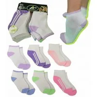 Athletech Sneakersocken 6 Paar Low-Cut-Sportsocken bis Gr. 34 Pastellfarben