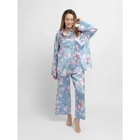 Dorina Pyjamahose Bella florales Design, Gummizug, Bindeband, bequem