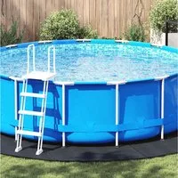 vidaXL Bodenschutzmatte, Bodenfolie für Pools Schwarz Ø 458 x 0,1 cm Vliesstoff