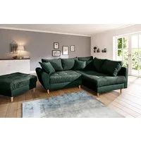 Home affaire Ecksofa Rice L-Form, B: 223 cm - OTTO. Verlässliche Qualität., Set: Sofa & Hocker, 3 Zierkissen, Federkern