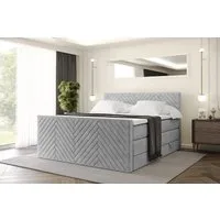 ALTDECOR Boxspringbett VEXA-Z KING (Multipocket-Matratze H4, H3 Matratze Bonellfederung, Topper, Kopfteil), Doppelbett mit Fußteil