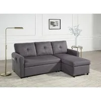 ATLANTIC home collection Schlafsofa Gustavo L-Form, B: 199 cm, mit Bettfunktion, Bettkasten & seitlichen Taschen