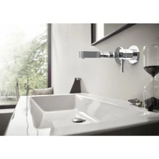 hansgrohe Finoris Fertigmontageset 76051000 Unterputz-Waschtischarmatur, für Wandmontage, mit Auslauf 16,5cm, chrom