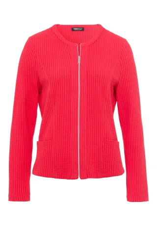 FRANK WALDER - Blazerjacke NOS aus Jersey mit Zipp cherry - Gr. - 48