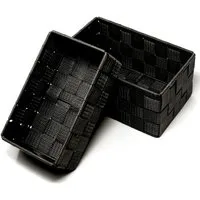 Lashuma Aufbewahrungskorb (Set, 2 St), geflochtene Geschenkboxen schwarz