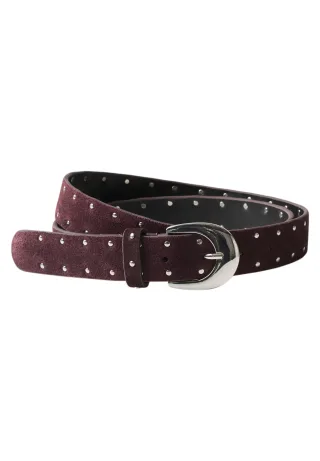Street One - Velours Gürtel mit Nieten rustic rouge - Gr. - 75