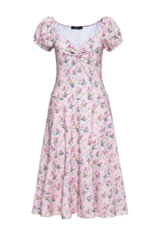 Queen Kerosin Damen Allover-Print Swingkleid Poodle pink