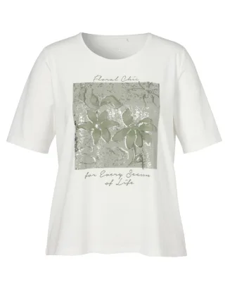VIA APPIA DUE - T-Shirt mit Motiv weiß - Gr. - 46