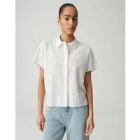 OPUS Kurzarmbluse Fydra mit Lochmuster Lochmuster, leichte Transparenz, glatter Griff, Casual