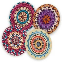 itenga Bierdeckel itenga 40x Bierdeckel Mandala I Bunt I 4 Motive I Untersetzer I 10,7cm