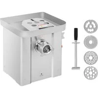 Royal Catering Fleischwolf 800 kg/h Elektrisch Gastro Profi Edelstahl Rücklauf Metallgetriebe, 1500 W, 400 V