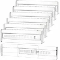 FOUORTUNATE-BEE Schubladeneinsatz 6er Set Verstellbare Schubladentrenner Transparent für Ordnung (6 St), Transparente Schubladenteiler für Küche, Schlafzimmer & Kommode