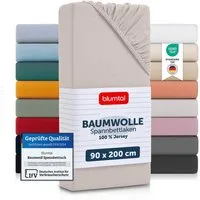 Blumtal Spannbettlaken Blumtal Basics 100% Baumwolle, Baumwolle, Gummizug: Rundum, (2 Stück), Jersey Bettlaken - atmungsaktiv, strapazierfähig und faltenfrei