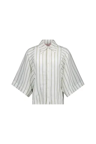 Studio Anneloes - Fabienne stripe blouse offwhite/new army - Gr. - XS