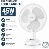 Ertex Turmventilator Standventilator Ventilator 40 cm/45W Tischventilator Weiß