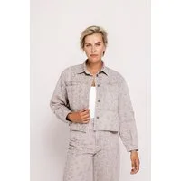 Zhrill Blouson ZHLOUIE mit Animal-Print, aus Baumwolle, bequeme Passform, mit Knopfleiste