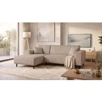 OTTO home Ecksofa ARROS L-Form mit Wellenunterfederung, Maße B/T/H: 235/163/81 cm, incl. Zierkissen, mit Recamiere rechts/links bestellbar, auch in Cord