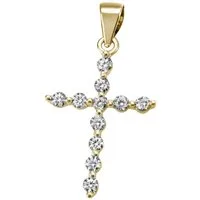 Firetti Kettenanhänger Schmuck Geschenk Silber 925 Halsschmuck Anhänger Kreuz, mit Zirkonia (synth)