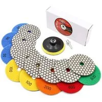 LuxusKollektion Polierscheibe Diamant Polierscheiben Set 100mm M14