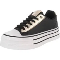 Ital-Design Damen Sandaletten mit Blockabsatz und Riemen Sneaker (91742725) Flach Sneakers Low in Schwarz