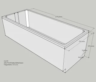 Neuesbad Wannenträger für Bette Classic 180x75 SW13639