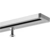 Gardineum Gardinenschiene Vorhangschiene in Aluminium, 1-läufig, flach, ab 2 m mittig geteilt, 1-läufig