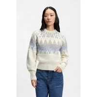 BOSS ORANGE Strickpullover Farombo Premium Damenmode mit Jacqaurdmuster, Rundhalsform