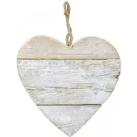 Florists Products Streudeko Holz Herz Weiß Shabby Chic Deko Hängend Landhaus 20cm