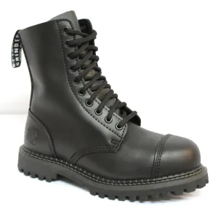 Grinders Stag CS Schwarze Unisex-Sicherheits-Stahlkappen-Militär-Punk-Stiefel
