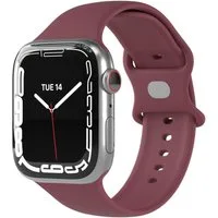 EAZY CASE Smartwatch-Armband Silikon Armband iWatch 11 10 9 8 7 6 5 4 3 2 SE Ultra, Uhrenarmband Silikon Apple Watch 38-42 mm Bordeauxrot Sport