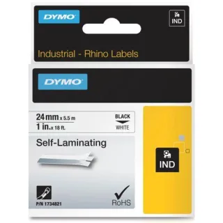 Dymo Rhino 6000+ Vinyl selbstlam 24 mm x 5,5 m schwarz auf weiß
